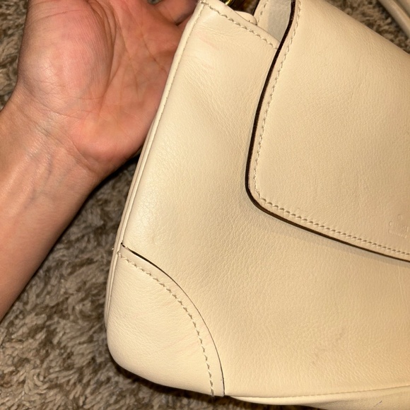 Vintage Gucci Cream Leather Top Handle Shoulder Bag | 90s–Early 2000s - Picture 3 of 16